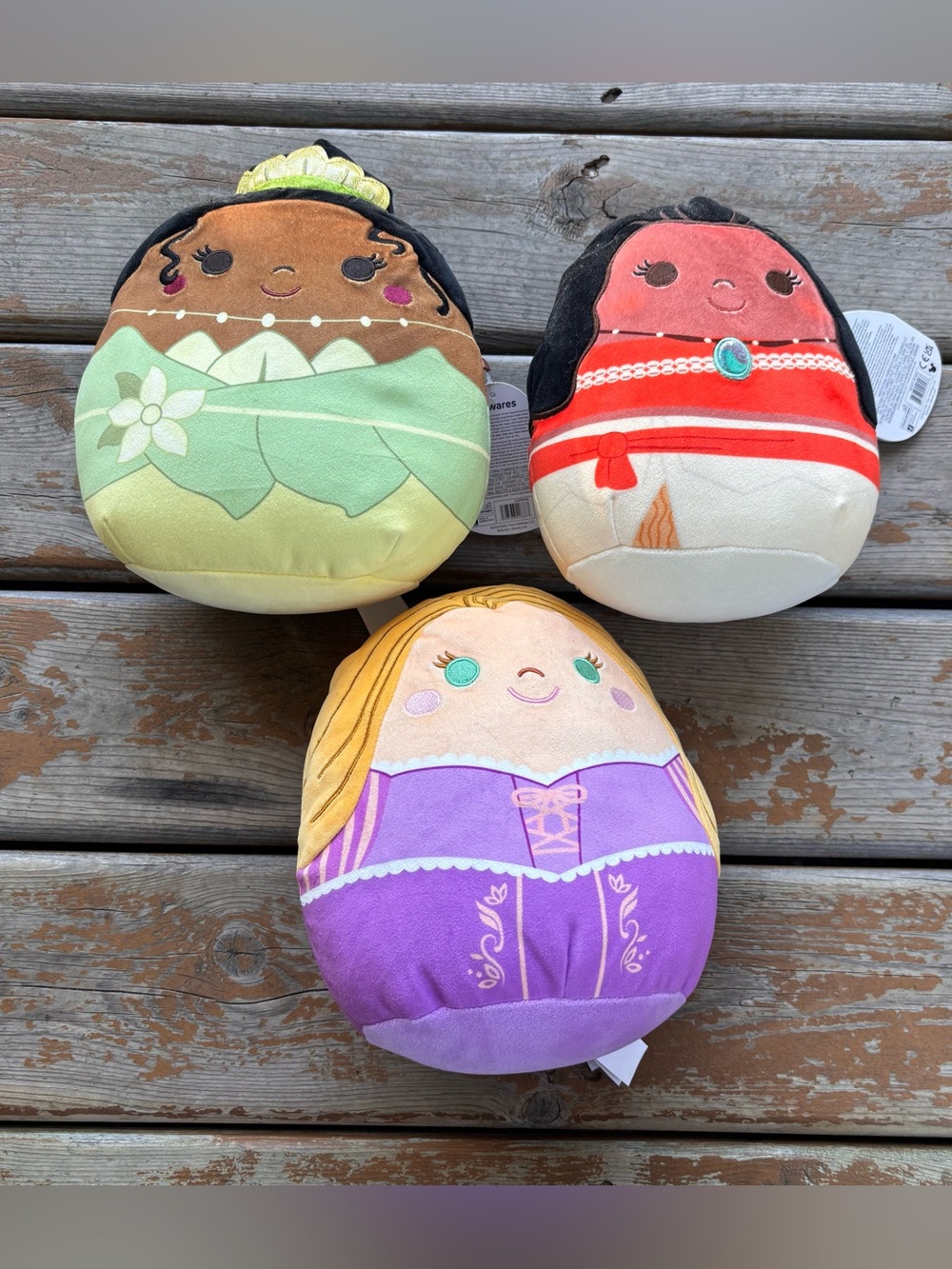 Squishmallows Disney Princess Plush Lot - Moana, Tiana & Rapunzel - 3 Count